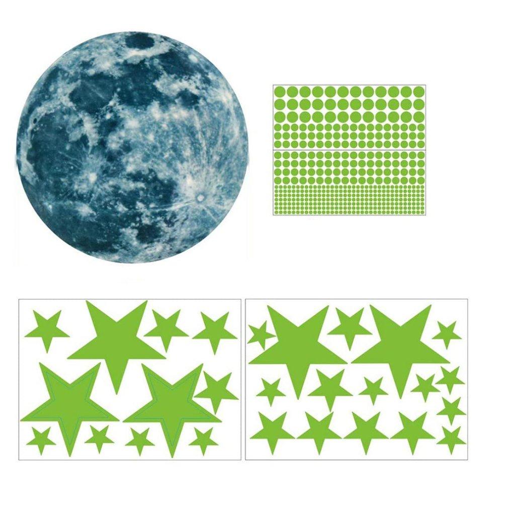 Изображение товара: Луна 20 см, 103s, звезды, точки, 3D фотообои, украшение для потолка, лестницы, флуоресцентная роспись, искусство, аксессуары для Хэллоуина