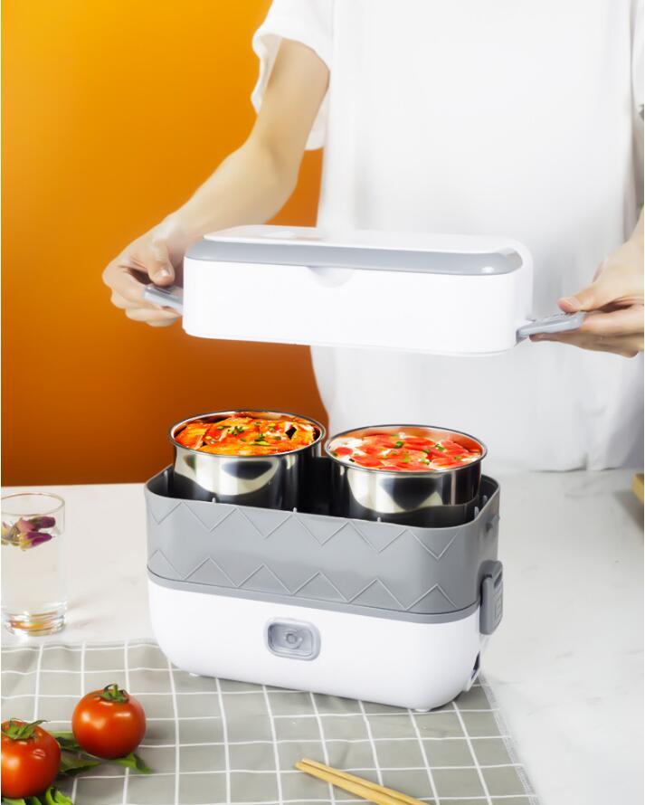 Изображение товара: Ланч-бокс с электрическим подогревом, портативная мини-рисоварка, чайник для приготовления пищи, мульти-нержавеющая сталь, внутренняя коробка бэнто, подогреватель еды