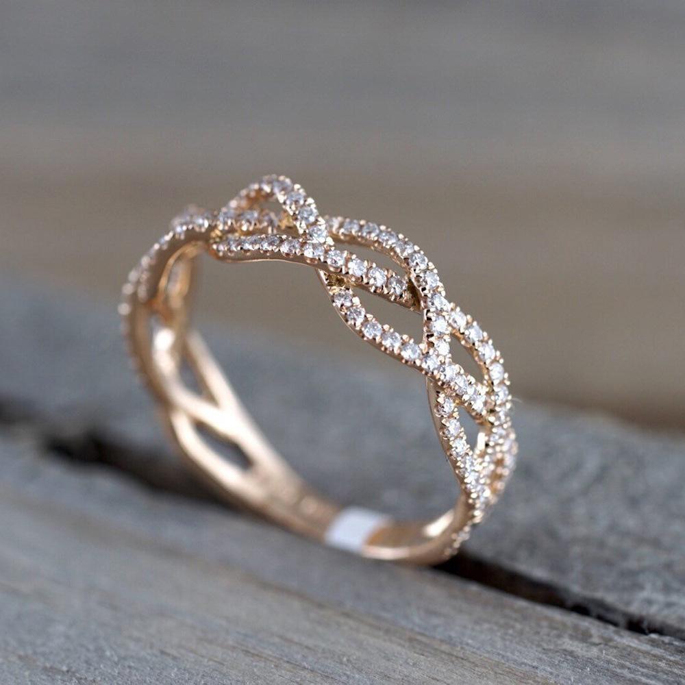 Изображение товара: Milangirl, новинка, циркониевое крученое геометрическое кольцо, модное женское Роскошное дизайнерское кольцо с вырезом для свадебной вечеринки