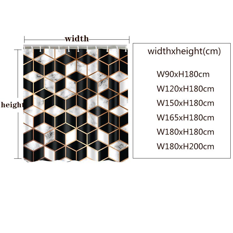 Изображение товара: Скандинавский душевой занавес геометрический цветной напечатанный занавес для ванной s ванная комната для ванны крышка для душа занавес s с 12 Крючки ПВХ