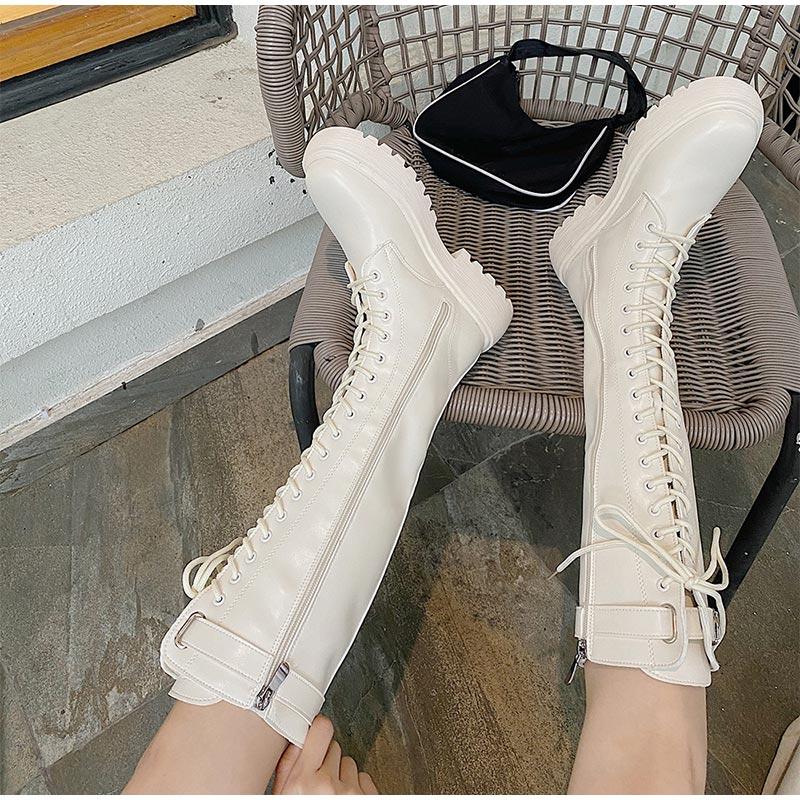 Изображение товара: Ботинки женские из искусственной кожи, на шнуровке, на толстой нескользящей подошве