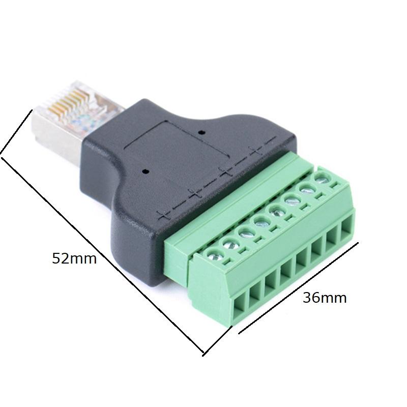 Изображение товара: 2 шт./лот переходник с коннектора Ethernet RJ45 на 8 контактов с винтовой клеммой переходник RJ45 для видеонаблюдения dvr