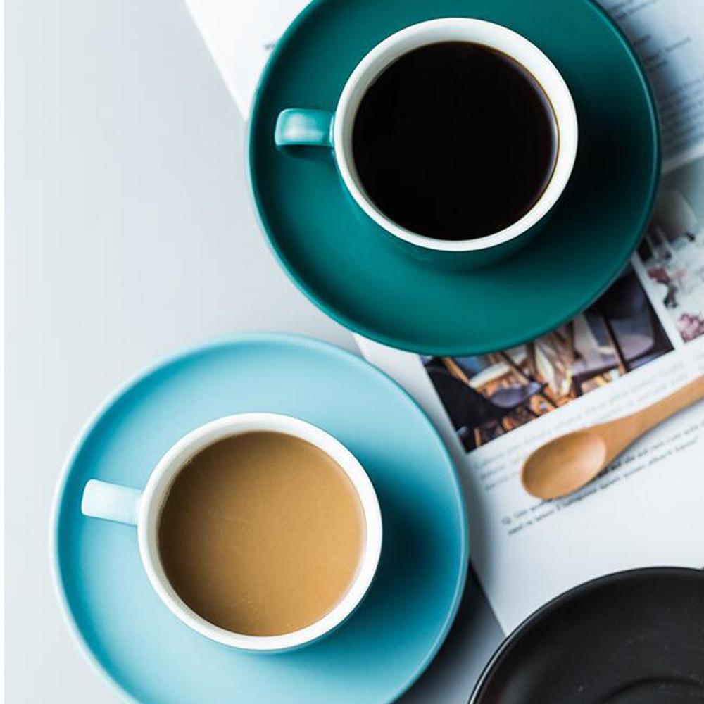 Изображение товара: Набор из керамической кофейной чашки и блюдца в скандинавском стиле, простая кружка для молочного сока, чашка для завтрака, чашка для послеобеденного чая и блюдо, кофейная посуда