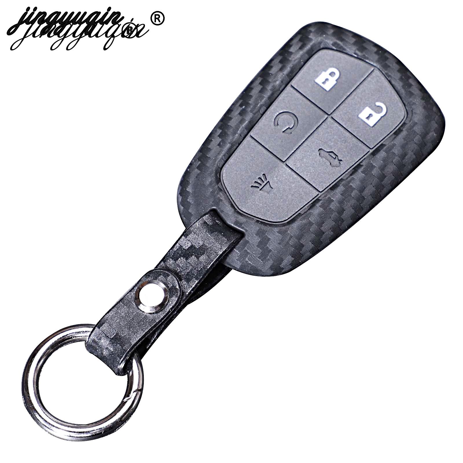 Изображение товара: Jingyuqin Автомобильный ключ, 5 кнопок, БЕСКЛЮЧЕВОЙ вход, замена ключа, пульт дистанционного управления, чехол для Cadillac ATS-L XTS XT5 CTS CT6 ATS 28T SRX