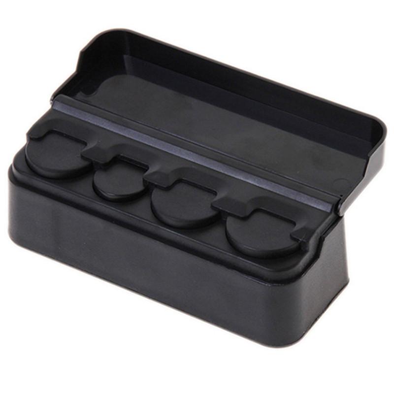 Изображение товара: Черный пластиковый автомобильный органайзер для монет, чехол для хранения денег, контейнер для монет, органайзер, 4 сетки