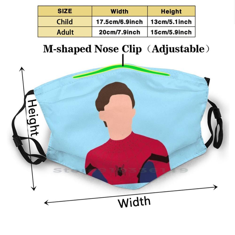 Изображение товара: Многоразовая маска Питер Паркер с принтом Pm2.5 фильтрующая маска для лица для детей Tom Holland Zendaya Питер Паркер Rdj Роберт Дауни младший капитан