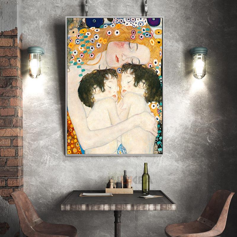 Изображение товара: Домашний декор Gustav Klimt, модульные настенные художественные принты, картины для мамы, любви, близнецов, детская картина в скандинавском стиле, холст, постер для гостиной