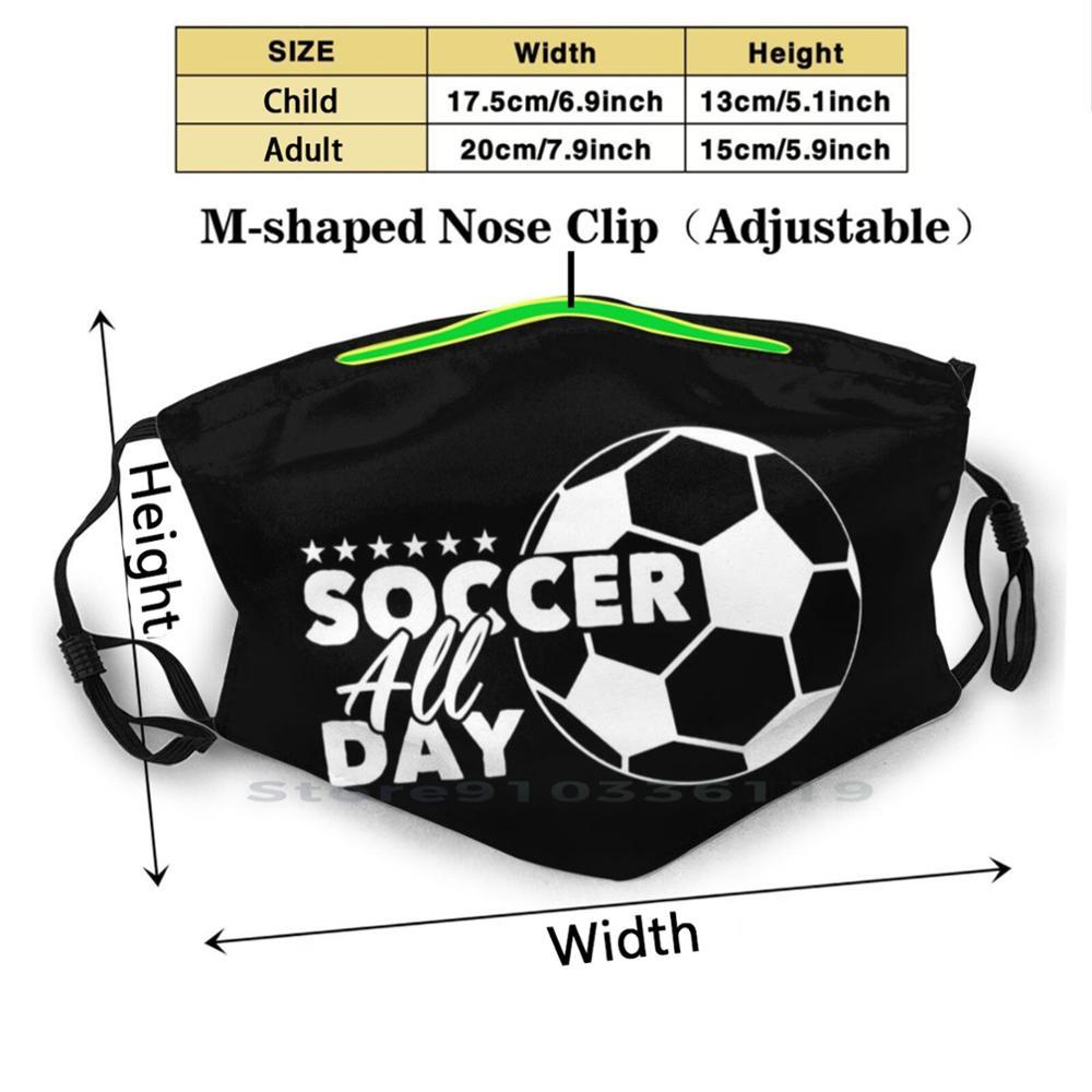 Изображение товара: Футбол в течение всего дня многоразовые рот маска для лица с фильтры для Футбол вентилятор футбольный мяч футбольный спортивный футболист футбол