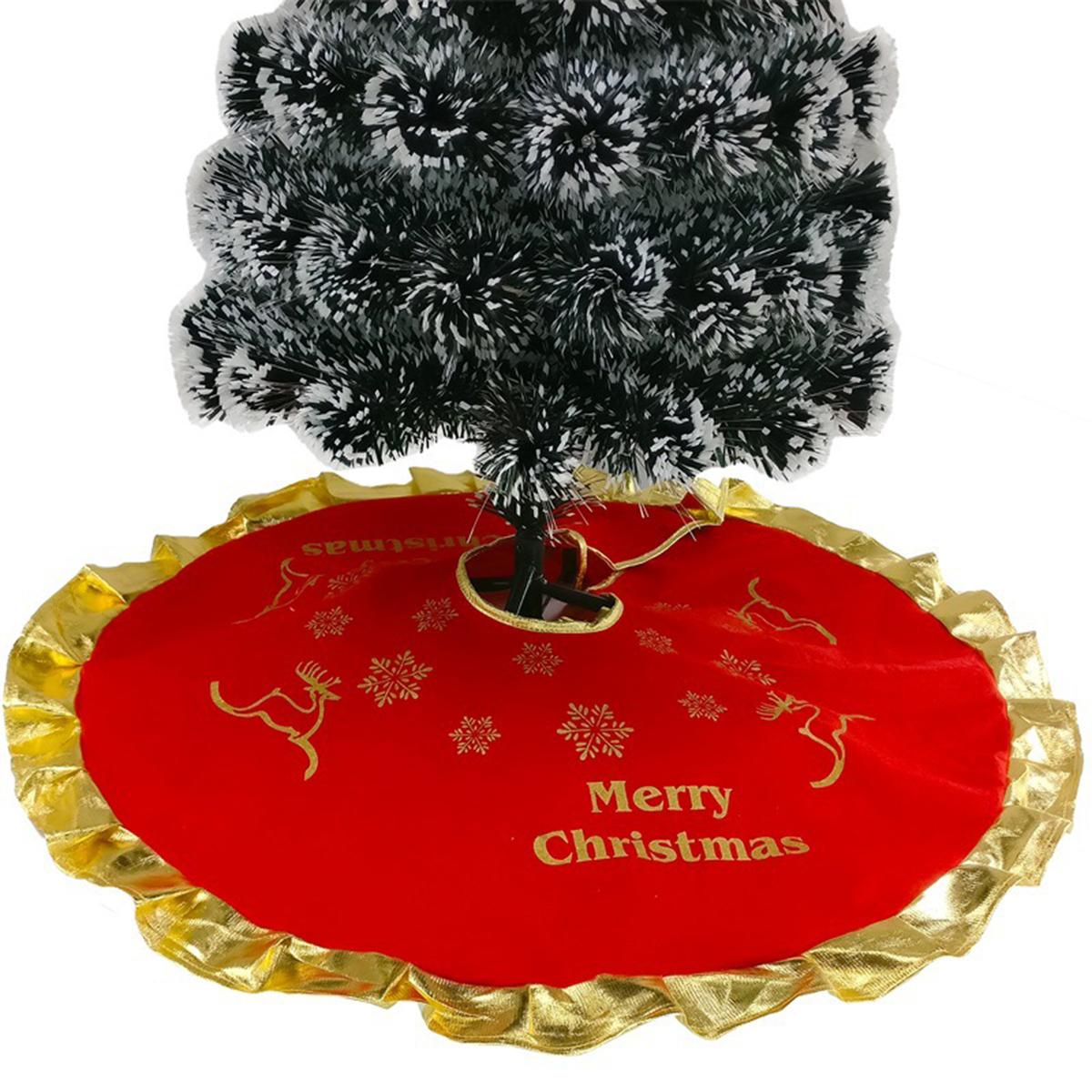 Изображение товара: Юбка с рождественской елкой 35,4 дюйма, юбка с изображением снежинок и рождественской елки, праздничный декор, юбка с рождественской елкой, тележка с оленем