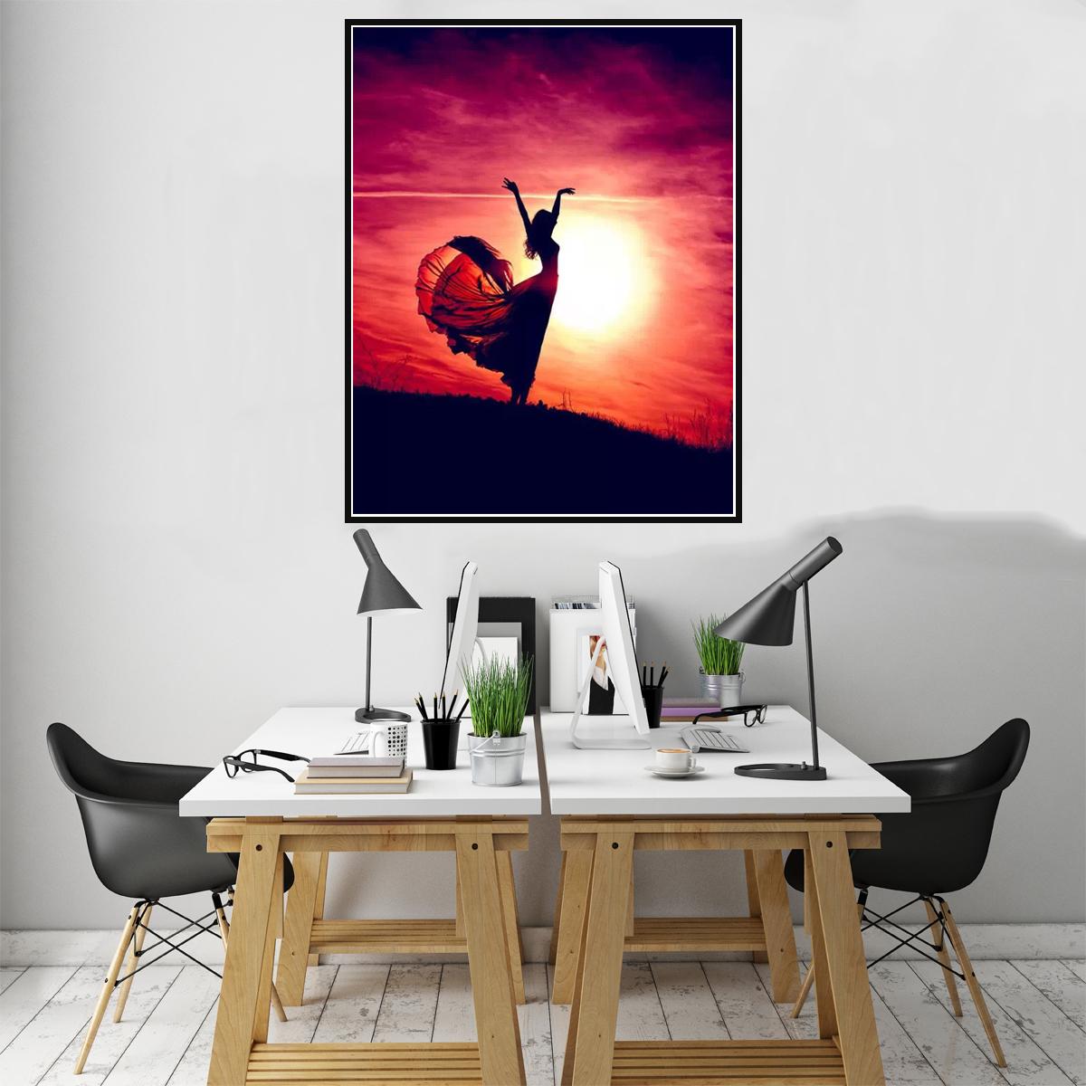 Изображение товара: Постер с изображением танцев на закате, холст с принтом, настенное искусство, украшение для гостиной и дома