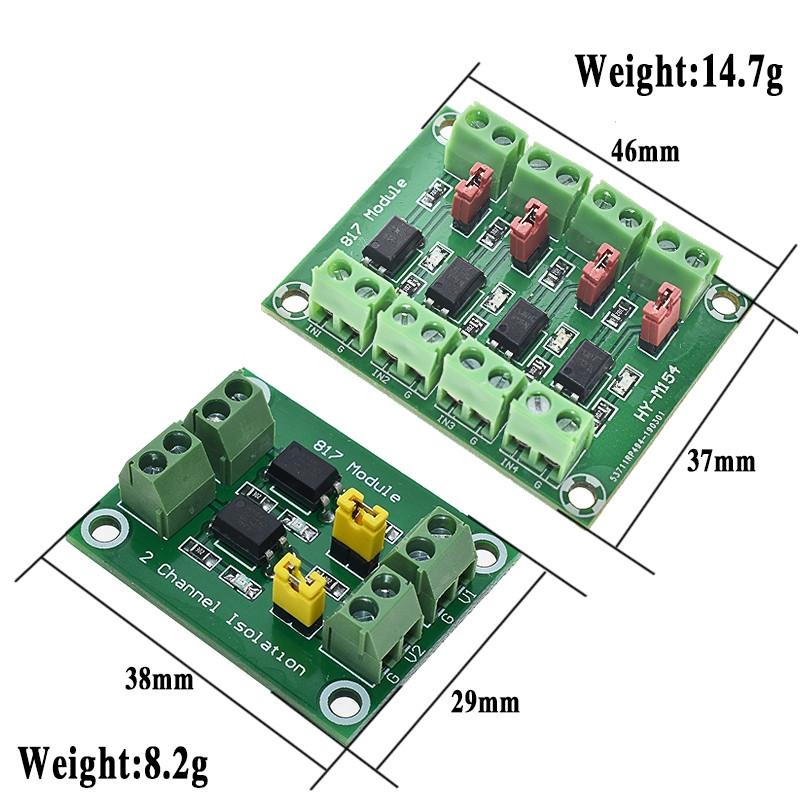 Изображение товара: PC817 3,6-30V 2 4, 8 канальная оптопара изоляции доска Напряжение конвертер адаптер модуль драйвера фотоэлектрический изолированный модуль
