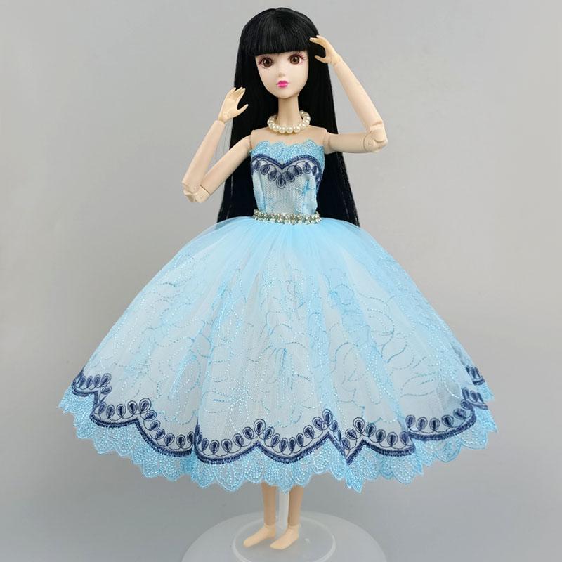 Изображение товара: Высокое качество синий балетное платье для куклы Барби наряды 1/6 мягкого плюша; Аксессуары для куклы; Одежда для танцев; Цвет 3-х слойная юбка Бальные платья Вечерние платья игрушка