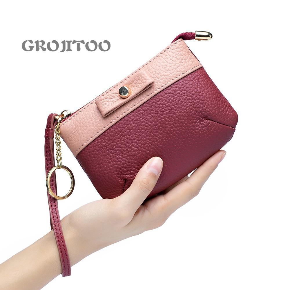 Изображение товара: Новый Кошелек для монет GROJITOO, Женская Ручная модная женская маленькая сумка из мягкой кожи, элегантная ручная маленькая сумка