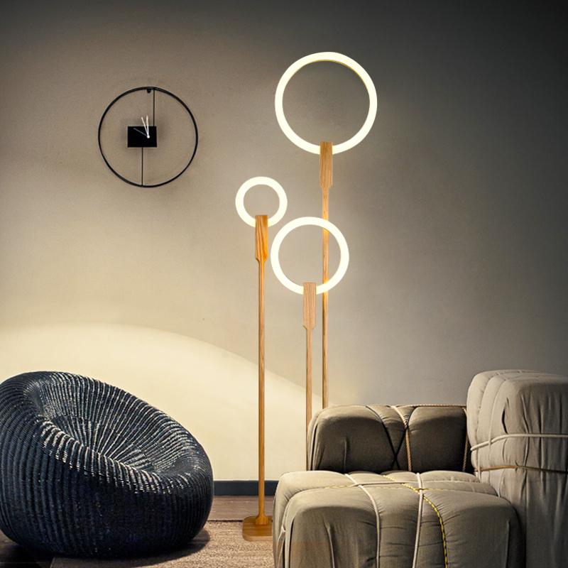 Изображение товара: Деревянная светодиодная подставка для гостиной, современное акриловое домашнее освещение, деревянная лампа