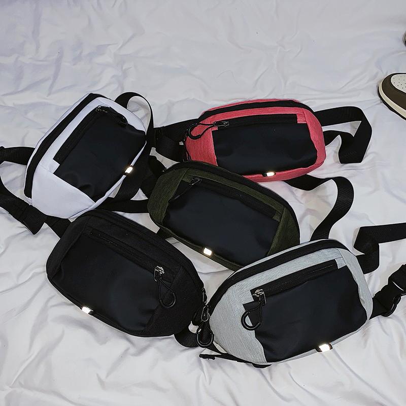 Изображение товара: Водонепроницаемая сумка для коротких поездок, нагрудная сумочка в стиле хип-хоп, поясной кошелек унисекс со светоотражающей полосой, уличный дорожный мессенджер