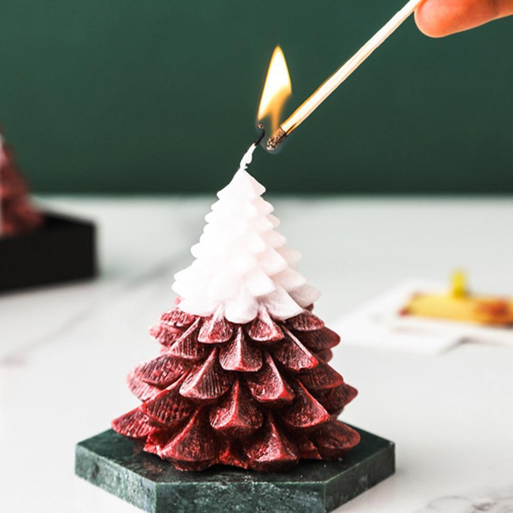 Изображение товара: Ароматизированная Свеча в форме рождественской елки для домашнего праздника, праздвечерние чное украшение, восковая свеча, многоразовая Рождественская свеча для елки