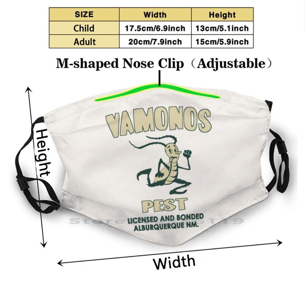 Изображение товара: Многоразовая маска Vamonos с принтом вредителей, фильтрующая маска для лица Pm2.5, детская маска для вредителей Vamonos, Уолтер Уайт, Джесси Пинкман, Саул, Goodman, Майк