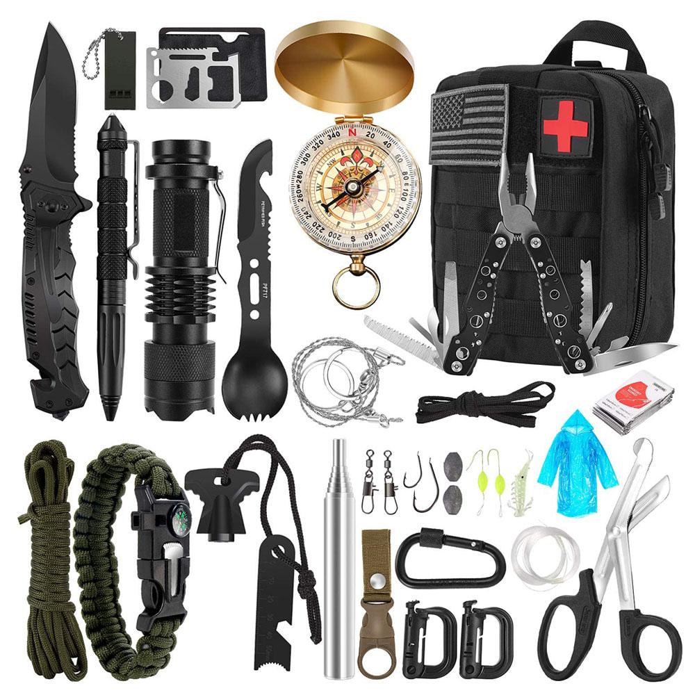 Изображение товара: Набор для выживания аварийное снаряжение для выживания Инструменты SOS наборы первой помощи 32 в 1 для тактических походов охоты кемпинга приключений