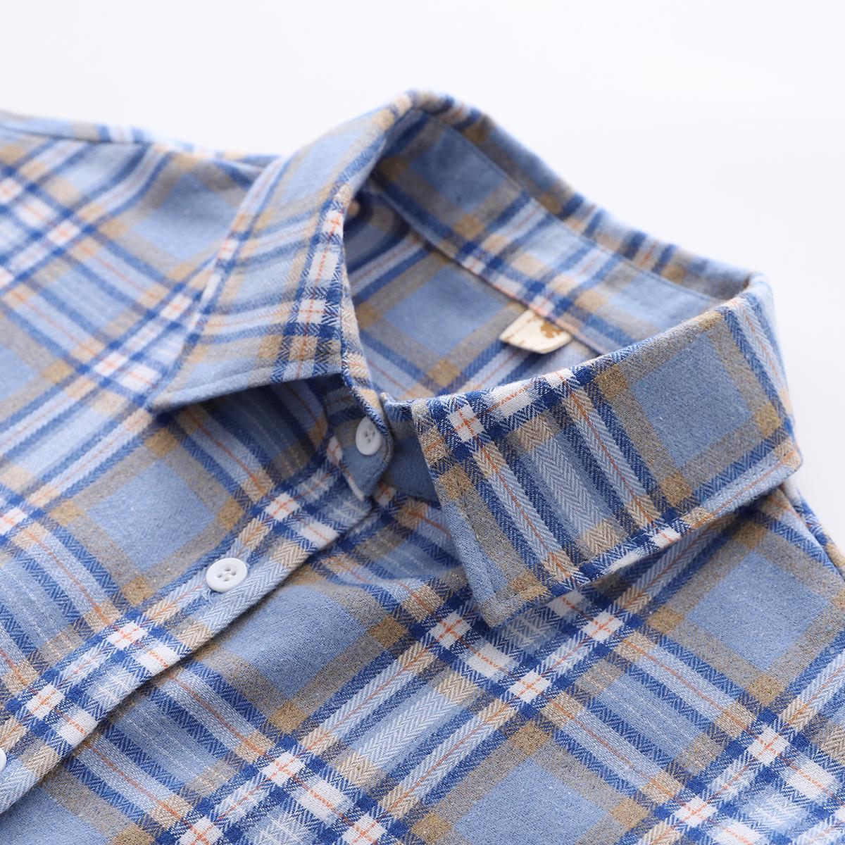 Изображение товара: Женская хлопковая рубашка в клетку, Повседневная Свободная блузка с длинным рукавом, весна-осень 2021