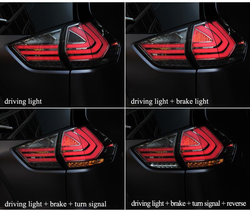 Изображение товара: Задний фонарь + стосветильник задний + Динамический сигнал поворота Автомобильный светодиодный задний фонасветильник для Nissan X-trail T32 2014 - 2018
