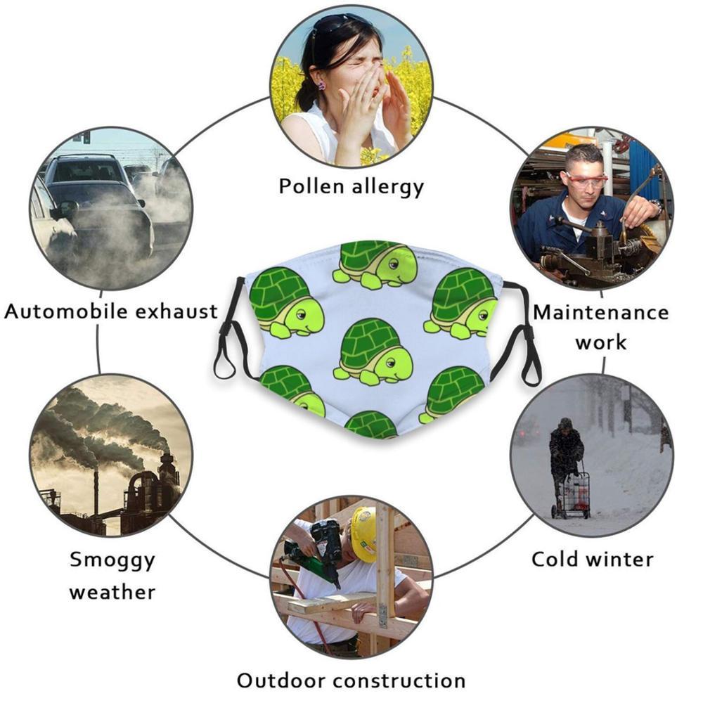 Изображение товара: Многоразовая маска для рта Pm2.5 с принтом черепашек своими руками, детская маска для рта, морская черепаха, пляж, зеленое море, милые животные, Черепашки
