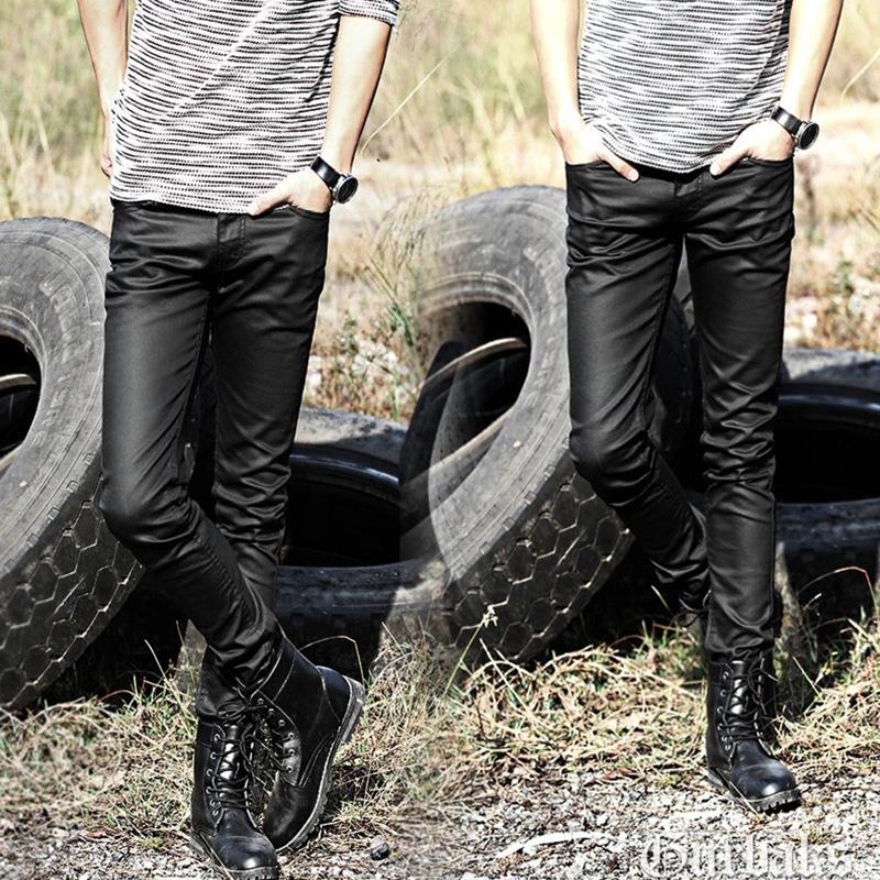 Изображение товара: Джинсы Idopy мужские с покрытием, модные крутые байкерские облегающие джинсы в Корейском стиле