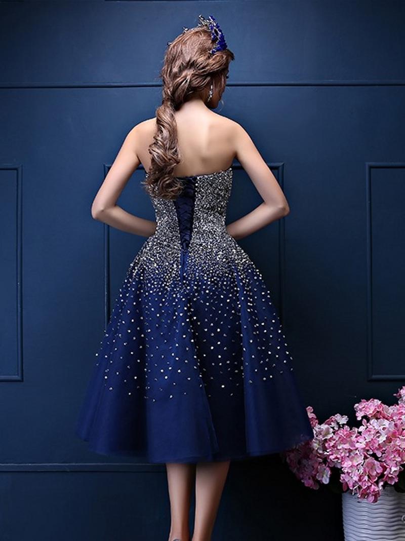 Изображение товара: Новое короткое платье для выпускного вечера с кристаллами, 2019 сексуальное вечернее платье с открытой спиной и шнуровкой, вечерние платья, вечерние платья, Robe De Soiree