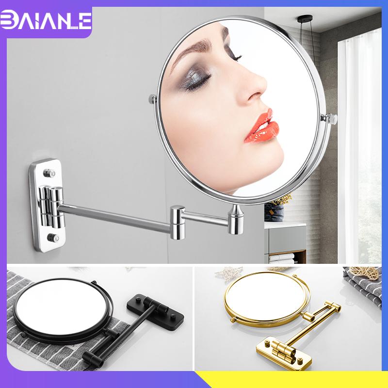 Изображение товара: Зеркало для ванной, из нержавеющей стали, двухстороннее, косметическое, настенное регулируемое зеркало для макияжа, увеличительное, 8 дюймов