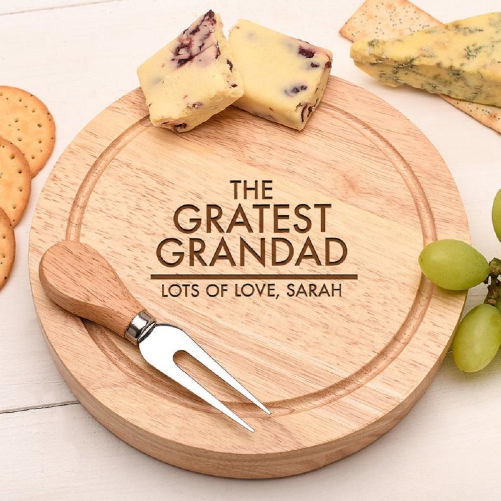 Изображение товара: Доска для сыра на заказ, Подарочная Деревянная сервировочная доска для дедушки, подарок на новоселье