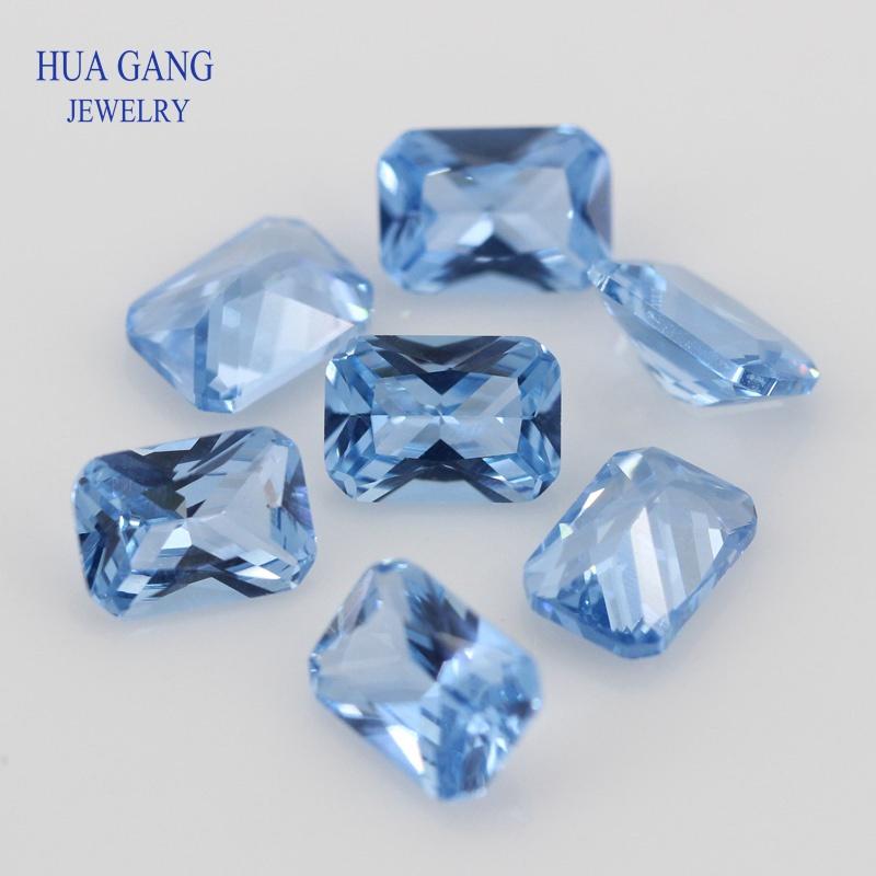Изображение товара: 108 # синий Octangle форма Принцесса Cut синтетический шпинель камень для ювелирных изделий Размер 3x5mm ~ 10x12mm