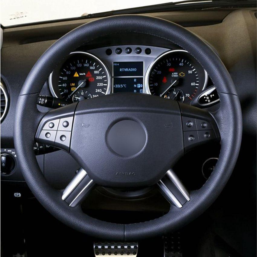 Изображение товара: Сшитая вручную черная искусственная кожа Чехлы рулевого колеса автомобиля для Mercedes Benz W164 M-Class ML350 ML500 X164 GL-Class GL4