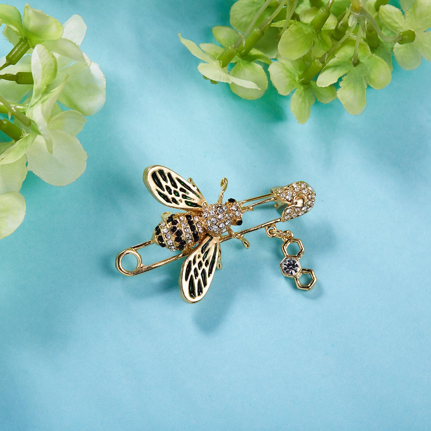 Изображение товара: Rinhoo Мода с изображением стрекозы, пчелы большие броши, булавки для женщин Стразы насекомые модели Брошь ювелирные изделиям из эмали, подарок для женщины