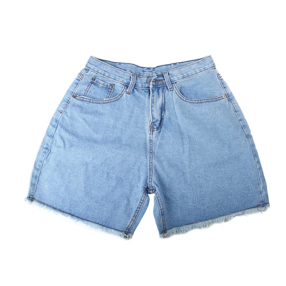 Изображение товара: Женские джинсовые шорты, светло-голубые уличные пикантные шорты с высокой талией и карманом, лето-весна-осень, джинсовые шорты в винтажном стиле