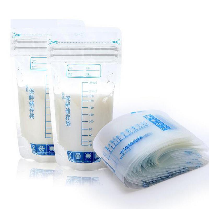 Изображение товара: 30 шт., пакеты для морозильной камеры, пакет для хранения грудного молока для мамы и ребенка, 250 мл, безопасные пакеты для кормления без БФА