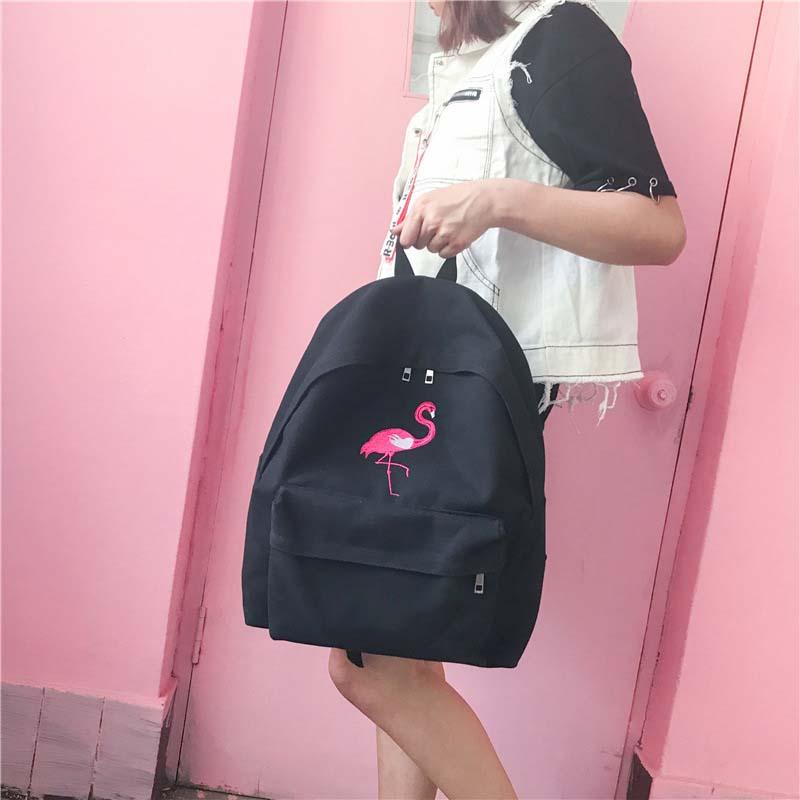 Изображение товара: 4 шт./лот, Модный женский рюкзак с вышивкой в стиле Харадзюку, дорожный рюкзак, Холщовый ранец для школьников и студентов