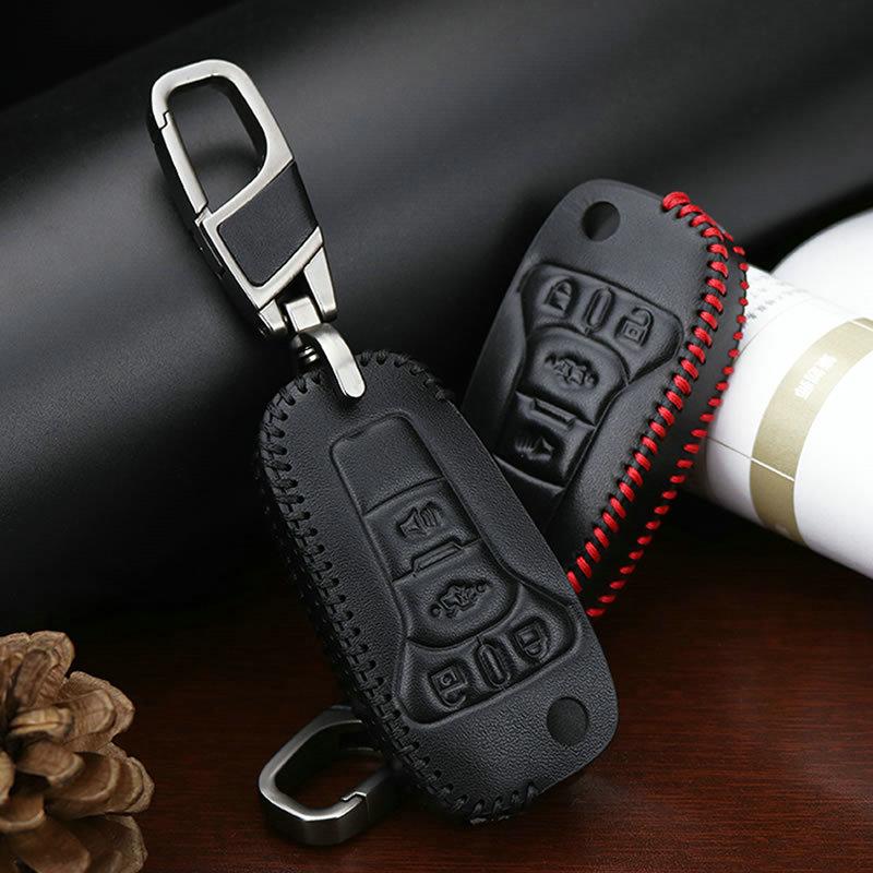Изображение товара: Кожаный чехол для автомобильного ключа с кольцом для ключей для автомобиля Ford Fusion Ranger Focus 2 3 KA Galaxy C S-Max аксессуары для интерьера автомобиля