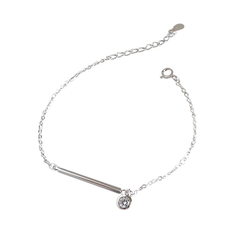 Изображение товара: Женский браслет из серебра 100% пробы, с круглым кубическим цирконием