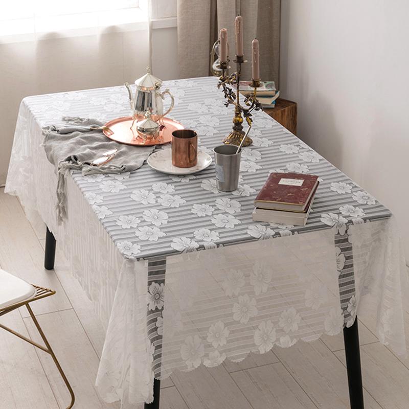 Изображение товара: Elegant Translucent White Vintage Lace Tablecloth Decorative Tablecloth for Dining Table Wedding Party Decor for Home Hotel #s