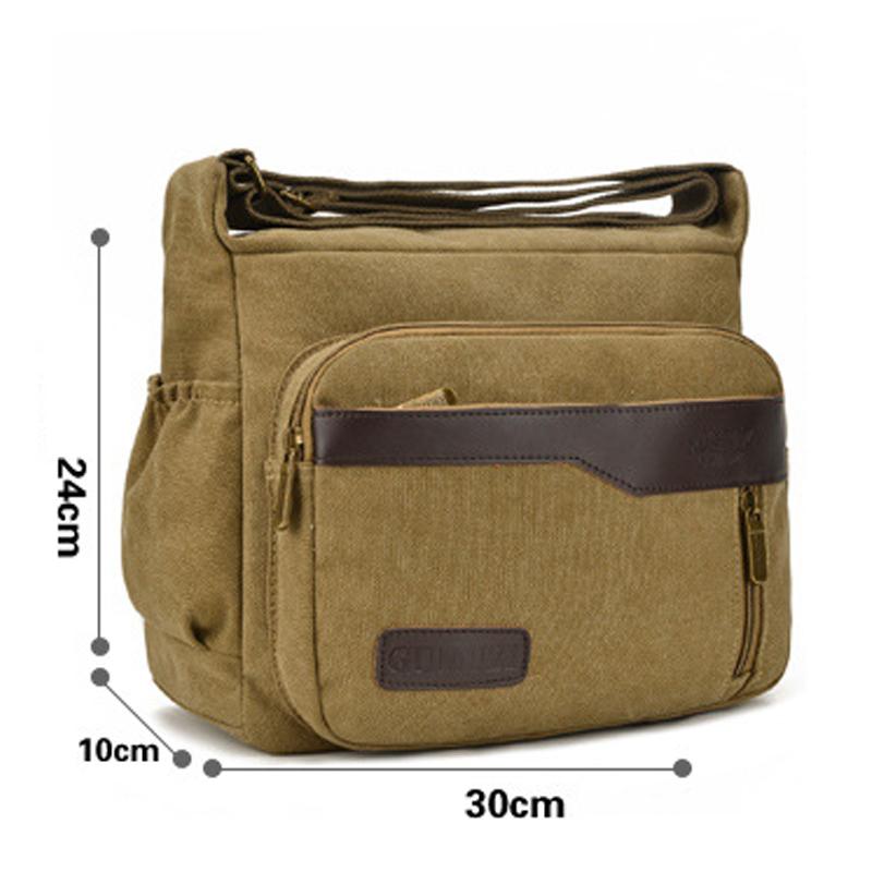 Изображение товара: Высокое качество, Повседневная холщовая мужская сумка на плечо, винтажная мужская сумка, сумки через плечо для мужчин, небольшая дорожная сумка, сумка-мессенджер, Bolsa