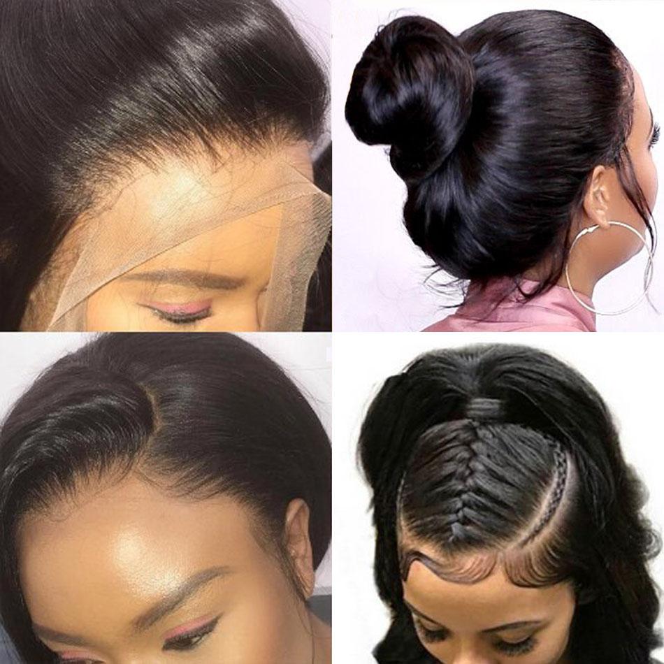 Изображение товара: 360, парик на сетке спереди, бразильские прямые парики на сетке спереди, парики из человеческих волос для женщин, 150%, парик HairUGo Remy, прозрачный парик на сетке спереди