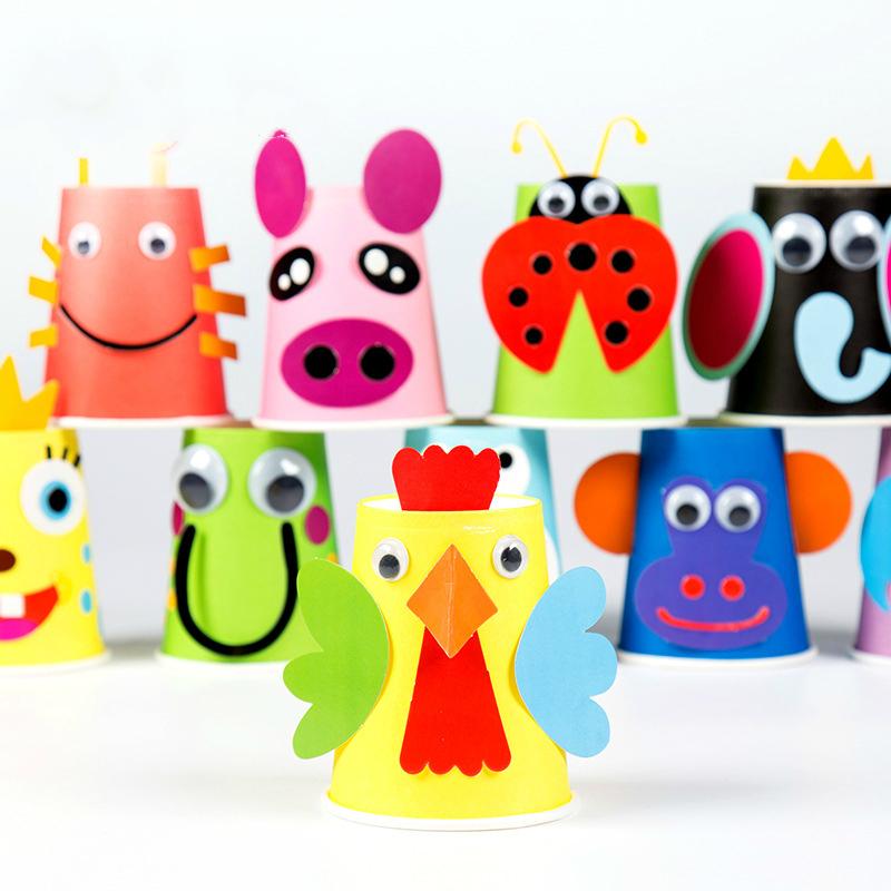 Изображение товара: Бумажные стаканчики ручной работы игрушки для детей 3D DIY стикер материал Набор Дети Детский сад Школа Искусство ремесло образовательные