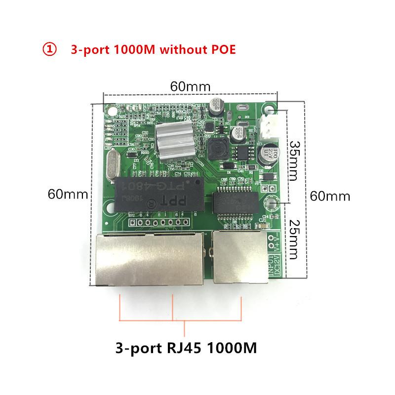 Изображение товара: 3-портовый гигабитный коммутатор, модуль широко используется в 5 светодиодных линиями 10/100/1000 м, контактный порт, мини-модуль коммутатора, материнская плата PCBA