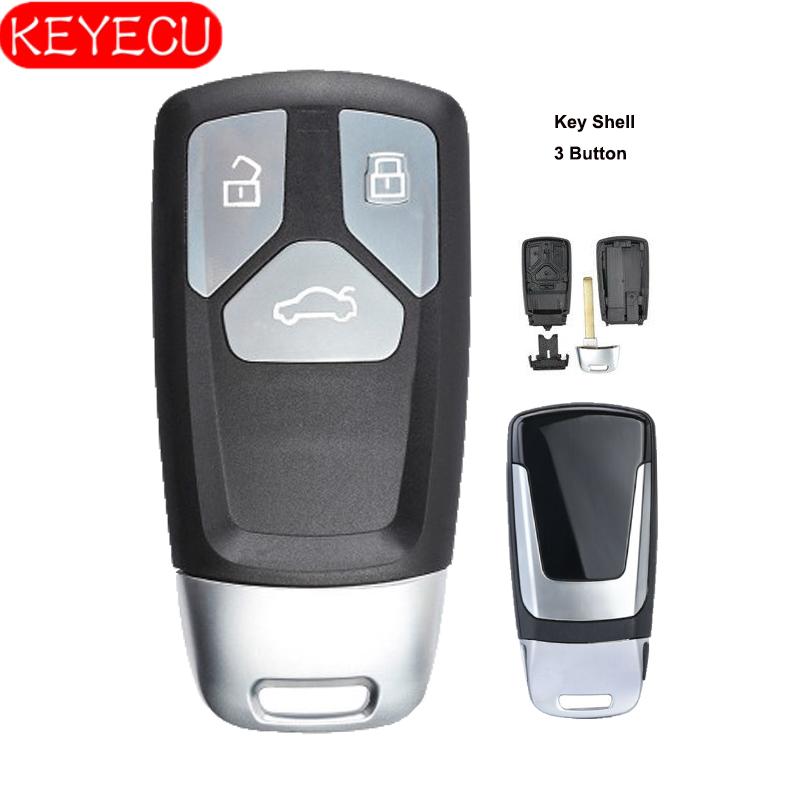 Изображение товара: Брелок Keyecu с серебристым краем и 3 кнопками, умный дистанционный ключ, чехол для Audi TT A4 A5 Q7 SQ5 2017 и выше