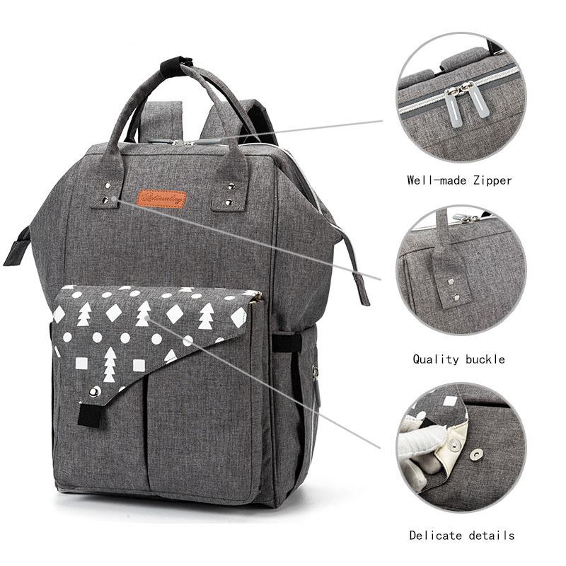 Изображение товара: Новый рюкзак для мам на молнии, Вместительная дорожная сумка для беременных, Детская сумка для пеленки, многофункциональная сумка для кормления, рюкзак для ухода за ребенком
