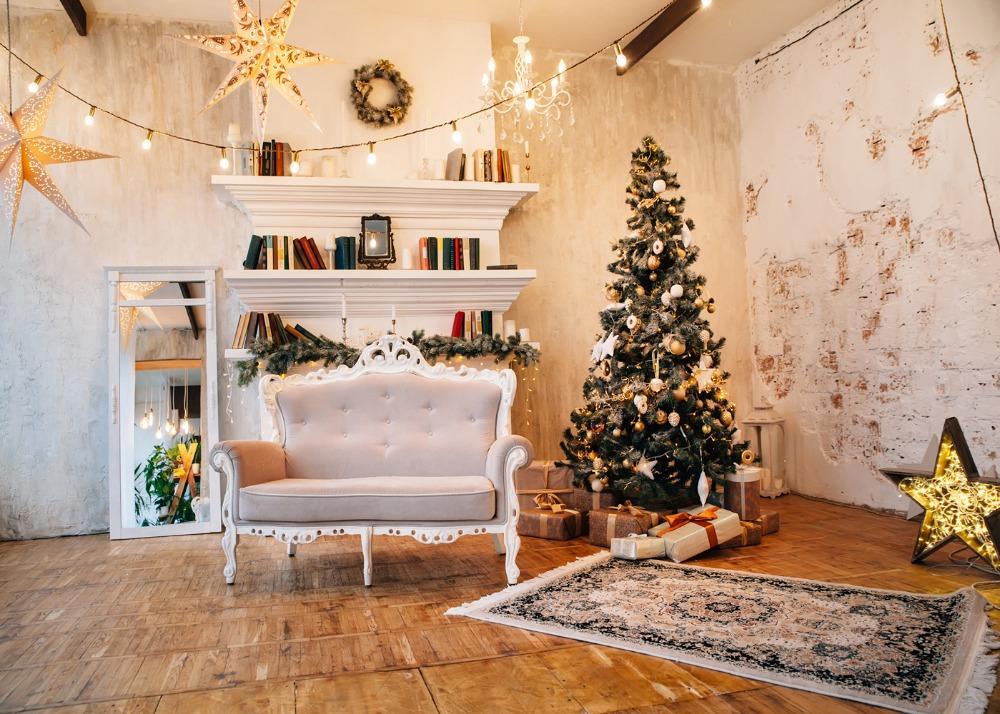 Изображение товара: Фоны для фотосъемки с изображением рождественской елки и Золотой Звезды