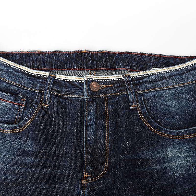 Изображение товара: 2022 новые весенние мужские модные рваные джинсовые штаны с заплатками и дырками синего цвета для узких байкерских длинных джинсов мужские брюки 6611