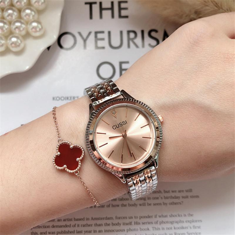 Изображение товара: Часы Cussi женские кварцевые под розовое золото, модные брендовые Роскошные наручные, с браслетом