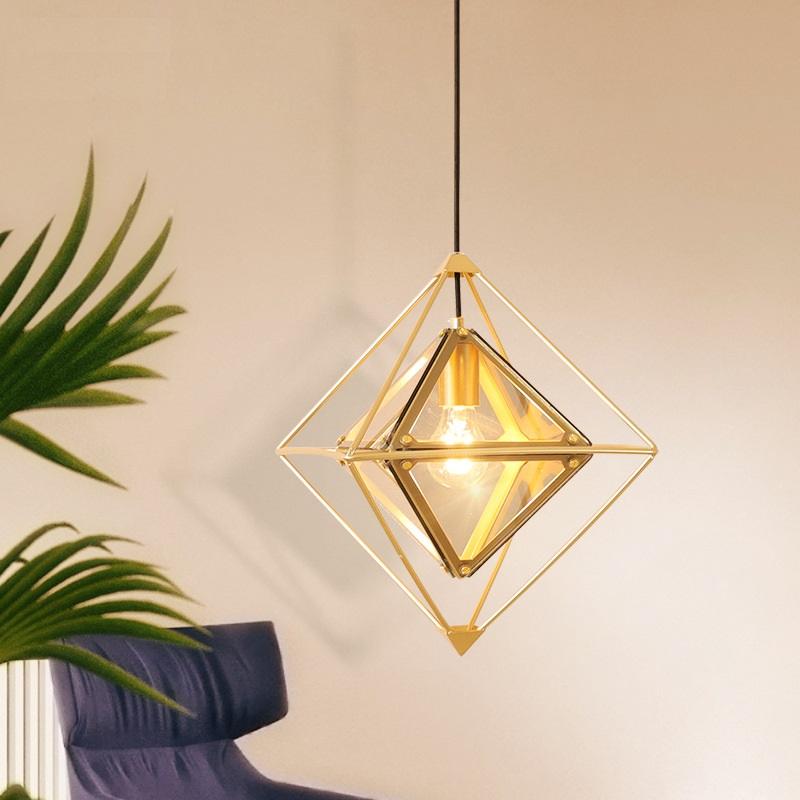 Изображение товара: Современный светодиодный стеклянный подвесной светильник LukLoy в скандинавском стиле, креативный геометрический светильник в стиле кофейного лофта, гостиной, столовой, стеклянная Подвесная лампа