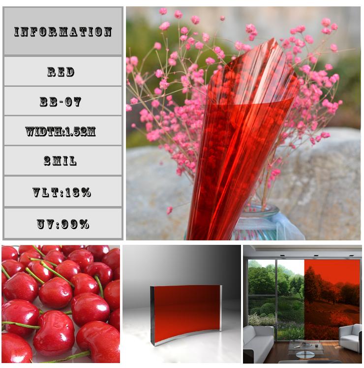 Изображение товара: Декоративная изоляционная пленка SUNICE для окон, красного цвета, клейкая пленка для украшения дома и офиса, 50 см x 300 см