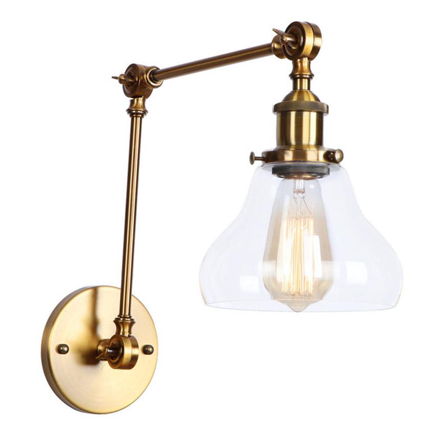 Изображение товара: Креативная настенная лампа в стиле ретро с длинным кронштейном, регулируемые светодиодсветодиодный светильники Эдисона в стиле индастриал, декор в стиле лофт, светильник щение